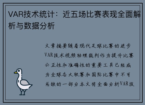 VAR技术统计：近五场比赛表现全面解析与数据分析